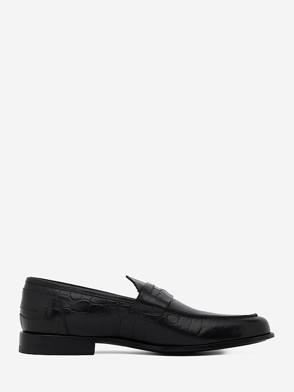 Лоферы муж ROBERTO di PAOLO BOLAMA Slip-on Croc Print Loafer BLACK - 1