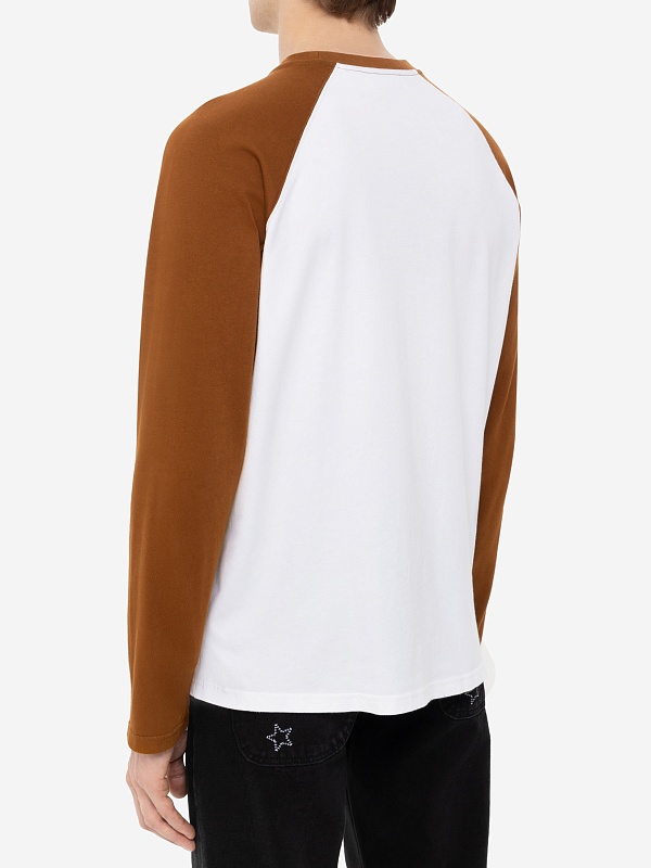 Футболка с длинным рукавом муж Carne Bollente SS25BLT0101 White / Brown - 3