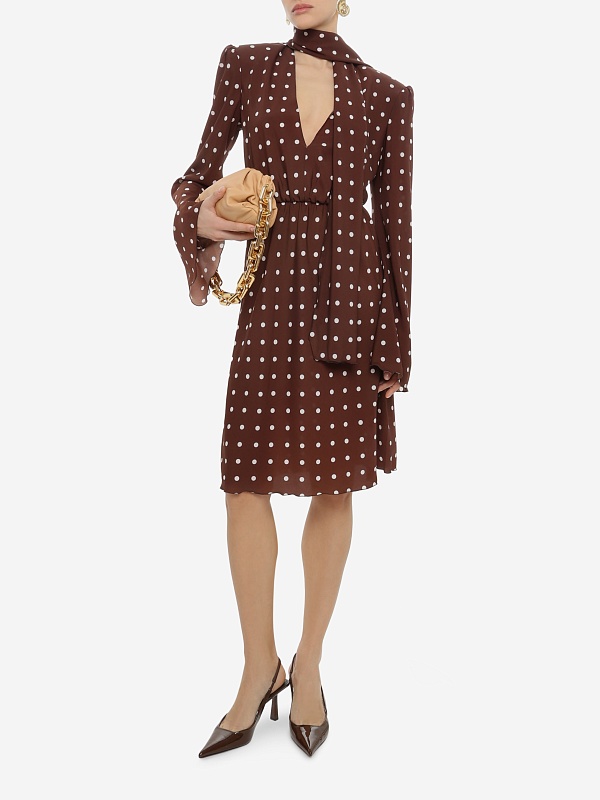 Платье жен Rowen Rose DRS_RR451_v2 Brown Polka Dots - 1