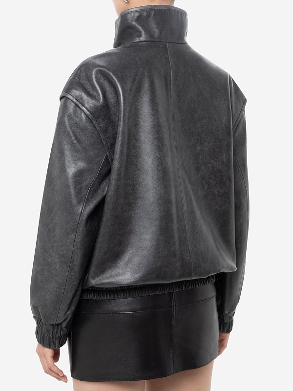 Куртка кожаная жен Burka an-2431 Графит - 3