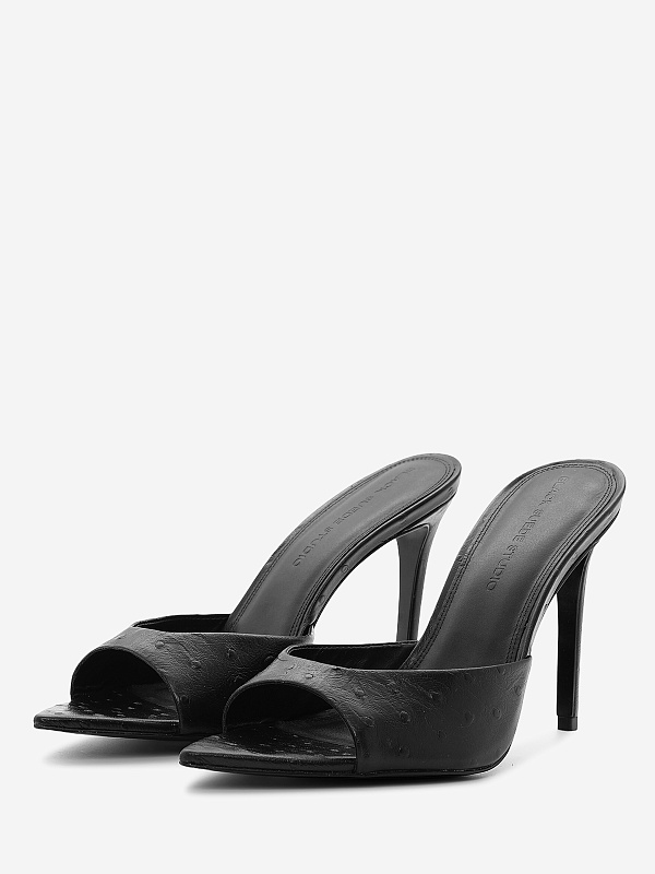 Мюли (каблук) жен Black Suede Studio BREA | 100mm black - 1