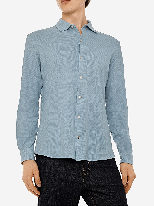 Рубашка муж AGNONA PE23P_TD05U1_Y2034 A44 CELESTE - 3