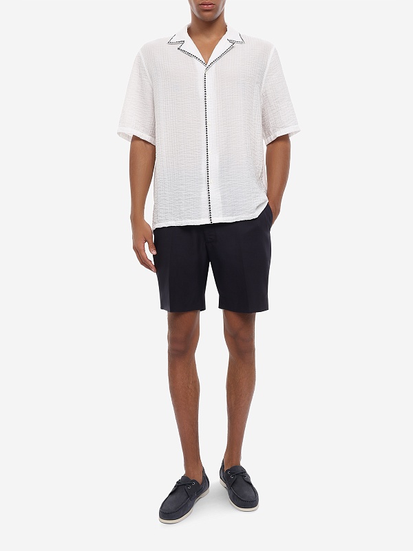 Рубашка муж Officine Generale S26MSHI005PRE WHITE/BLACK - 1
