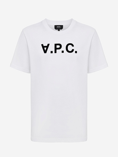 Футболка муж A.P.C. COHBM-M26384 TAE WHITE/DARK NAVY - 0