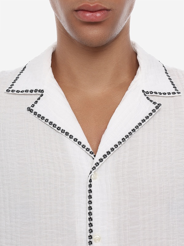 Рубашка муж Officine Generale S26MSHI005PRE WHITE/BLACK - 5