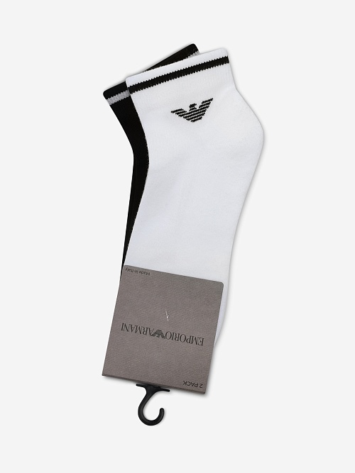 Набор (2 пары носков) муж Emporio Armani EM000538 AF18275 M0080 WHITE/BLACK - 0