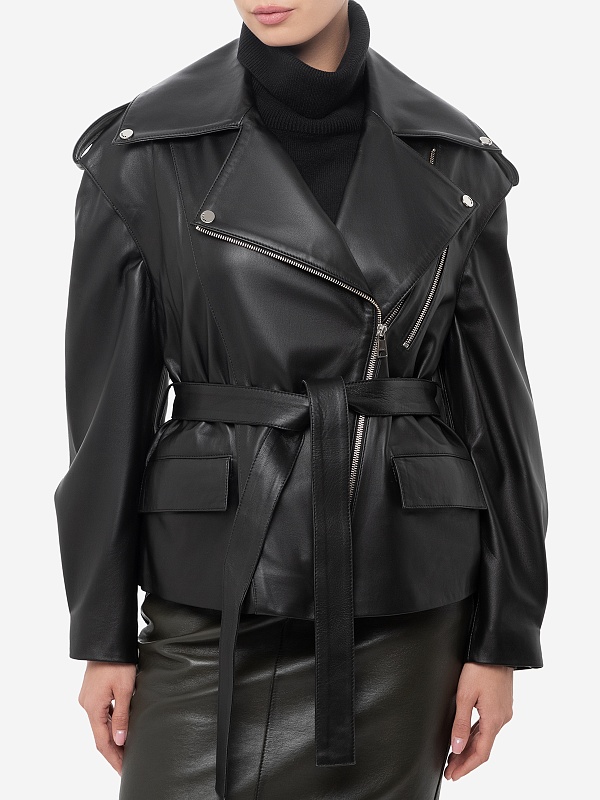 Куртка кожаная жен Burka an-2430 Черный - 2